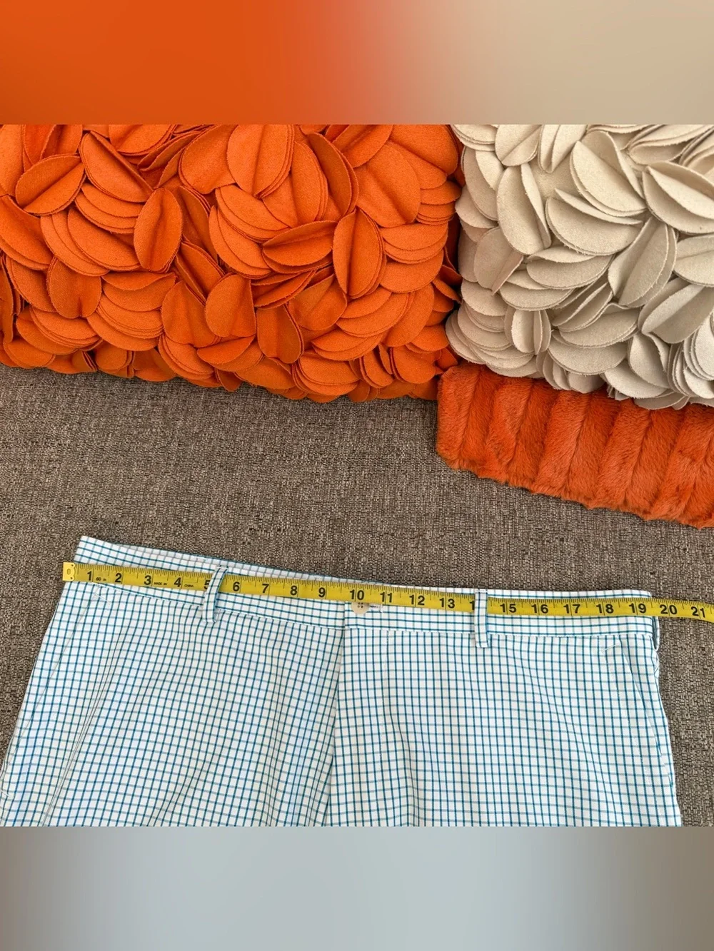 NWOT Peter Millar Wicking Blue & White Gingham Plaid Golf Shorts